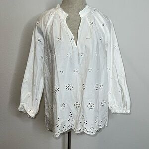 Madewell White Eyelet Blouse
